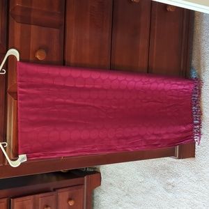 Pink Fringed shawl/wrap w/ circle design